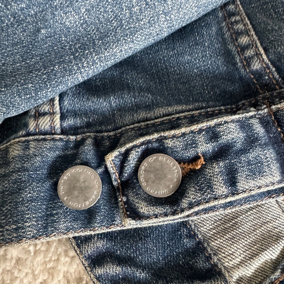 Women’s Rider Style Stretch Jean Jacket Size Medium United Colors of Benneton - Picture 14 of 14